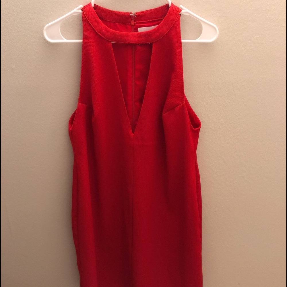 Red Key Hole Dress